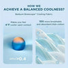 Advertisement for Bedsure Breescape cooling fabric with text and product image on a light blue background.